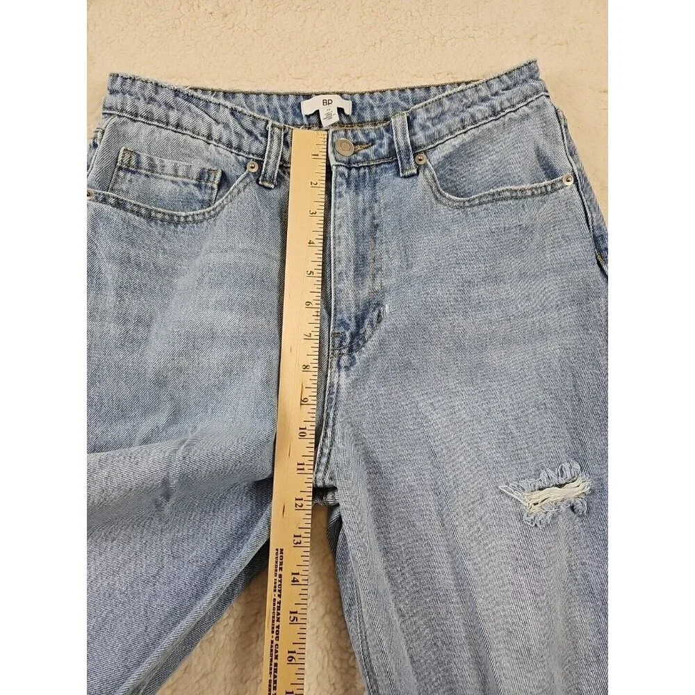 BP Be Responsible Women's Size 29 Jeans High Rise Wide Leg Denim Blue Distressed